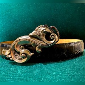 Brighton 1995 Vintage Croc Style Black Belt